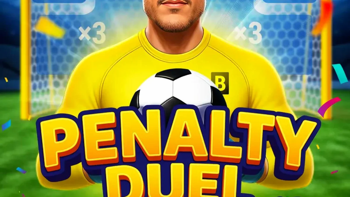 Tampilan antarmuka permainan Penalty Duel dengan tema sepak bola dan kiper legendaris.